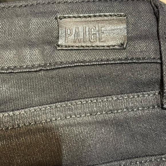 Paige Sexy Denim Edgemont Ultra Skinny Silk Coating in Black Jeans Pants Size 26 - Picture 12 of 16